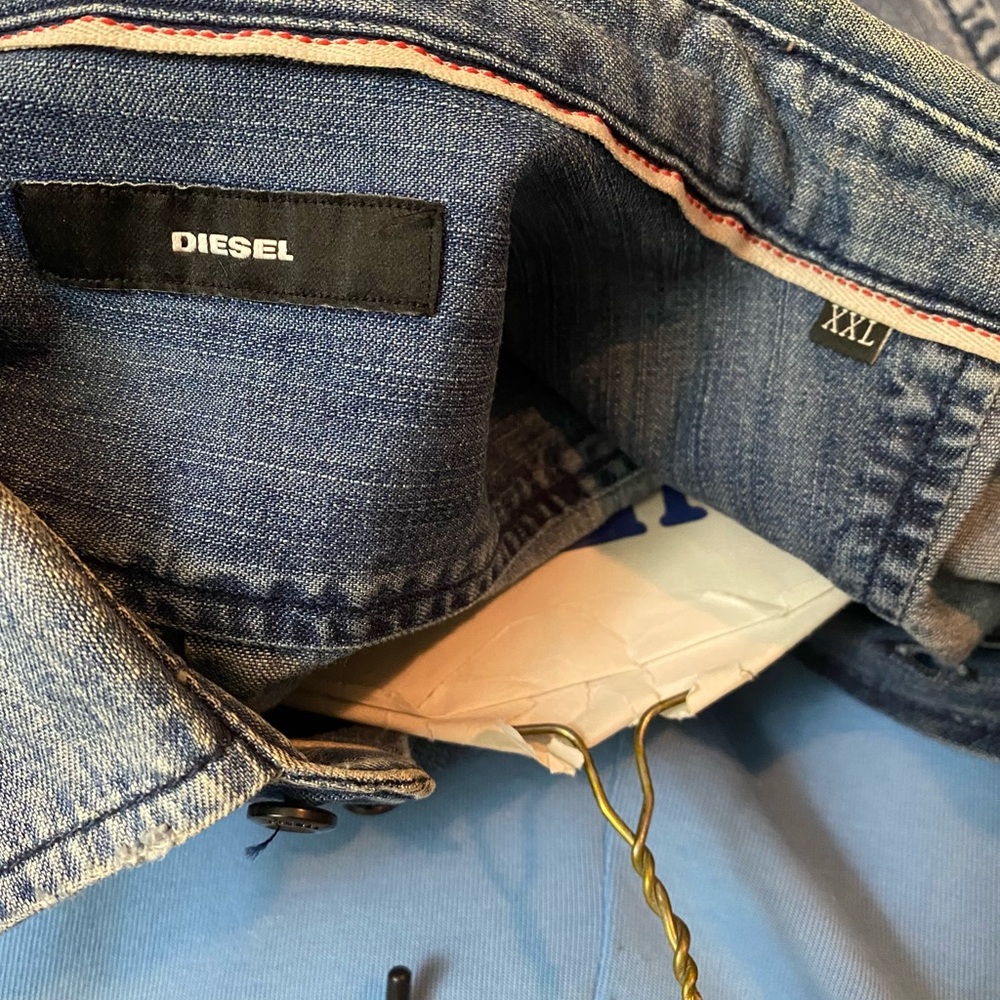 Short sleeved denim button up